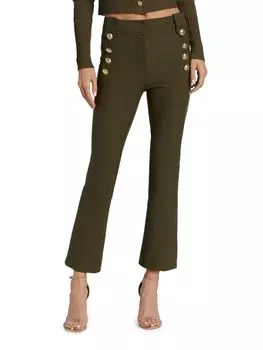 Укороченные расклешенные брюки Robertson Derek Lam 10 Crosby, цвет Army
