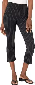 Укороченные расклешенные брюки в полоску из легкого материала Ponte Lysse, цвет Endless Pinstripe