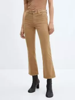 Укороченные расклешенные джинсы Mango, коричневый