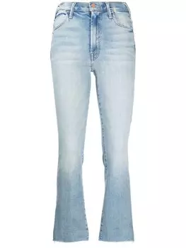 Укороченные расклешенные джинсы MOTHER, синий