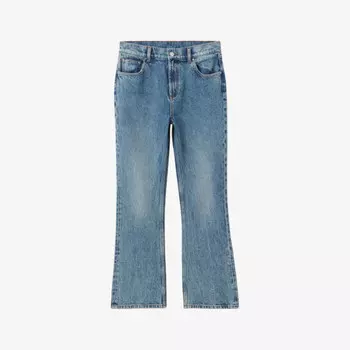 Укороченные расклешенные джинсы средней посадки из эластичного денима Claudie Pierlot, синий