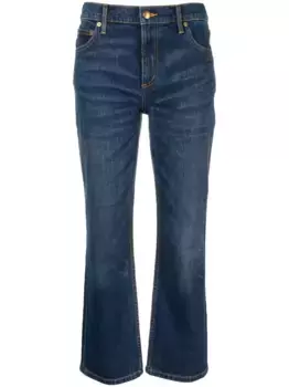 Укороченные расклешенные джинсы Tory Burch, синий