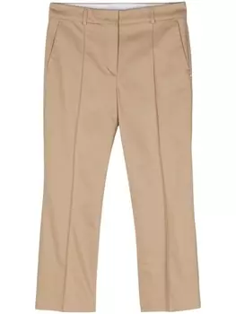 Укороченные саржевые брюки Etnamm Sportmax, бежевый