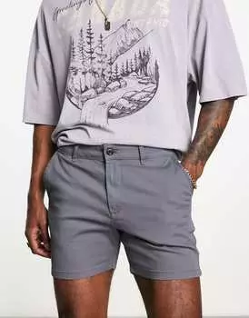 Укороченные серые шорты чиносы ASOS DESIGN