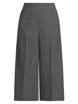 Укороченные широкие брюки из смесовой шерсти Loewe, белый