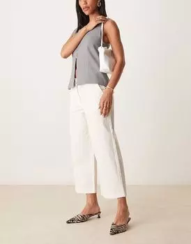 Укороченные широкие брюки JDY белого цвета