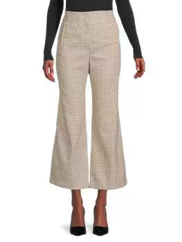 Укороченные широкие брюки Veronica Beard в клетку Dova, мультиколор