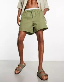 Укороченные широкие шорты чинос ASOS DESIGN цвета хаки
