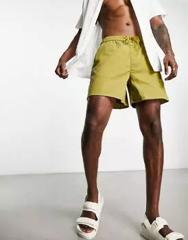 Укороченные широкие шорты чинос цвета хаки ASOS DESIGN