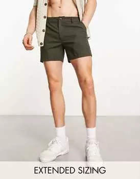 Укороченные шорты чиносы ASOS DESIGN темно-хаки