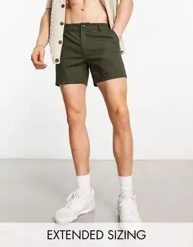 Укороченные шорты чиносы ASOS DESIGN темно-хаки