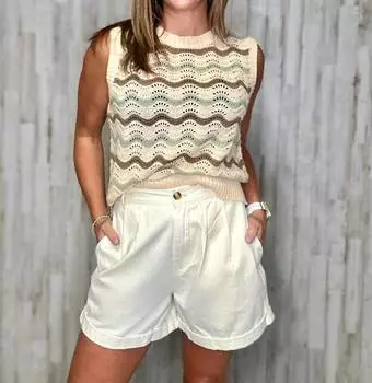 Укороченные шорты кремового цвета By Together