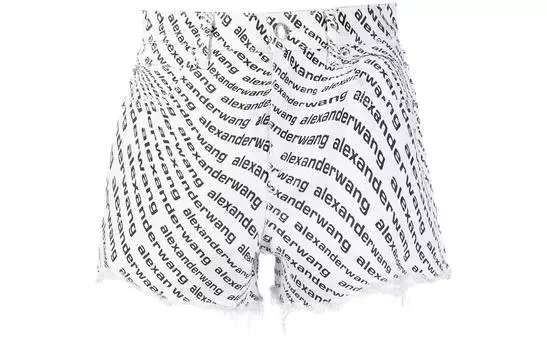 Укороченные шорты с логотипом Wave Alexander Wang, белый