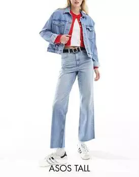 Укороченные синие укороченные джинсы прямого кроя ASOS DESIGN Tall