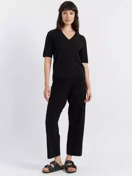 Укороченные спортивные брюки из шерсти и кашемира Chinti & Parker, черный