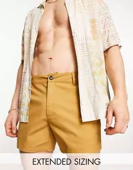 Укороченные светло-коричневые узкие шорты чинос ASOS DESIGN