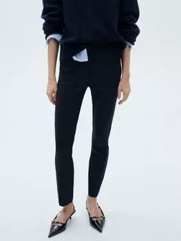 Укороченные узкие брюки cola Mango, темно-синий