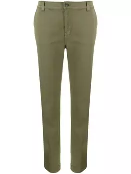 Укороченные зауженные брюки Current/Elliott, зеленый