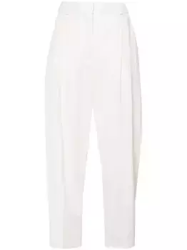 Укороченные зауженные брюки из шерсти STELLA MCCARTNEY, нейтральный