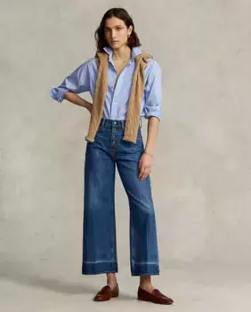 Укороченные женские джинсы с завышенной талией Polo Ralph Lauren, синий