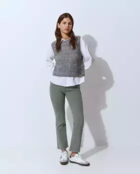 Укороченные женские расклешенные брюки со средней посадкой Brownie, цвет Kaki