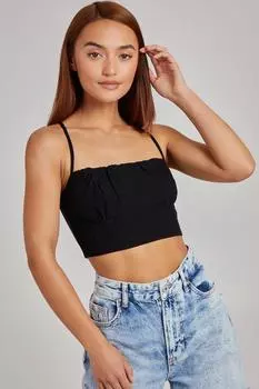 Укороченный бенгальский топ со сборками Pink Vanilla, черный