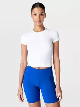 Укороченный бесшовный тренировочный топ Sweaty Betty Athlete, белый