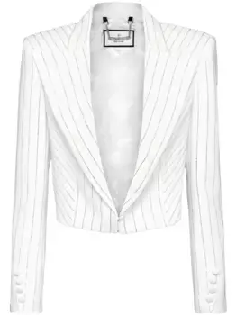 Укороченный блейзер Cady с кристаллами Philipp Plein, белый