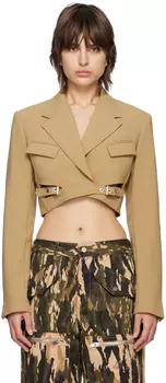 Укороченный блейзер цвета хаки интерлок Dion Lee