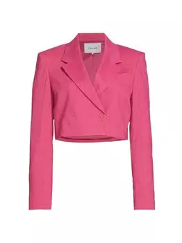 Укороченный блейзер из смеси льна Frame