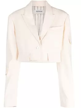 Укороченный блейзер Monse, бежевый