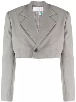Укороченный блейзер с заостренными лацканами Natasha Zinko, серый