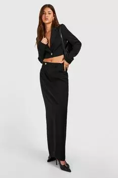 Укороченный блейзер свободного кроя свободного кроя boohoo, черный