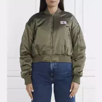 Укороченный бомбер Calvin Klein, зеленый