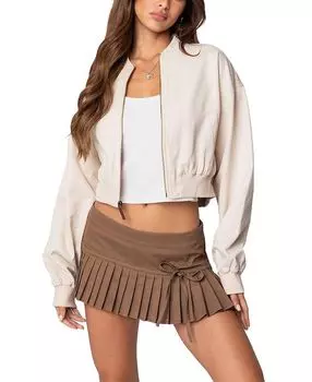 Укороченный бомбер Edikted Zarria, коричневый/бежевый