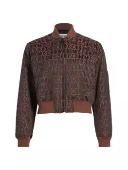 Укороченный бомбер с логотипом Moschino, цвет fantasy print brown