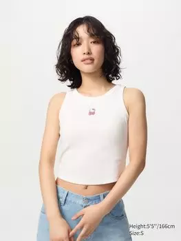 Укороченный бюстгальтер-топ с персонажами Sanrio ut Uniqlo, белый