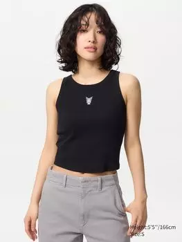 Укороченный бюстгальтер-топ с персонажами Sanrio ut Uniqlo, черный