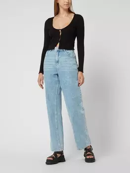 Укороченный длинный рукав с ребристой структурой Review, черный