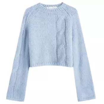 Укороченный джемпер с косами Jw Anderson, голубой