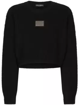 Укороченный джемпер с логотипом DOLCE & GABBANA, черный