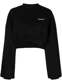 Укороченный джемпер с логотипом Off-White, черный