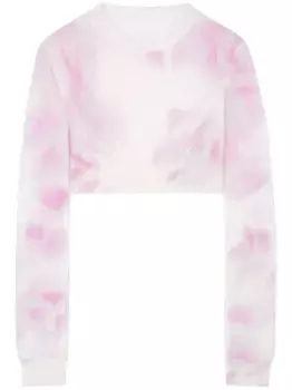 Укороченный джемпер с принтом тай-дай MM6 Maison Margiela, розовый