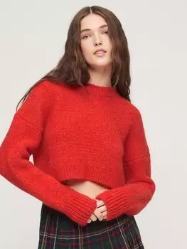 Укороченный джемпер с текстурой Vintage Superdry, огненный небесно-оранжевый