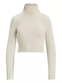 Укороченный джемпер с высоким воротником Ralph Lauren Collection, нейтральный