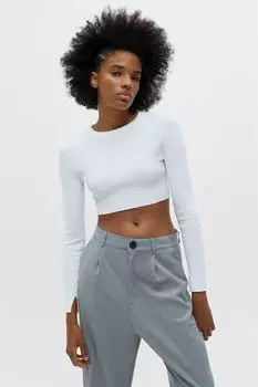 Укороченный джемпер в рубчик PULL&amp;BEAR