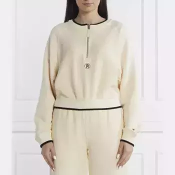 Укороченный фактурный свитшот Tommy Hilfiger, бежевый