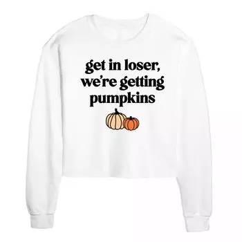 Укороченный флис с рисунком Get In Loser Pumpkins для юниоров Licensed Character, белый