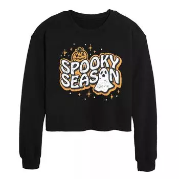 Укороченный флис с рисунком Spooky Season для юниоров Licensed Character, черный