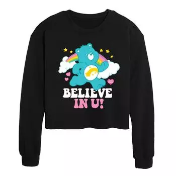 Укороченный флисовый свитшот Care Bears Believe для юниоров Licensed Character, черный